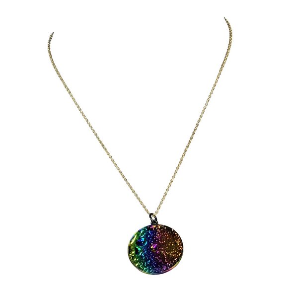 Rainbow Moon Circle Necklace Gold Tone Adjustable Chain Women Jewelry New Clasp - Picture 11 of 15